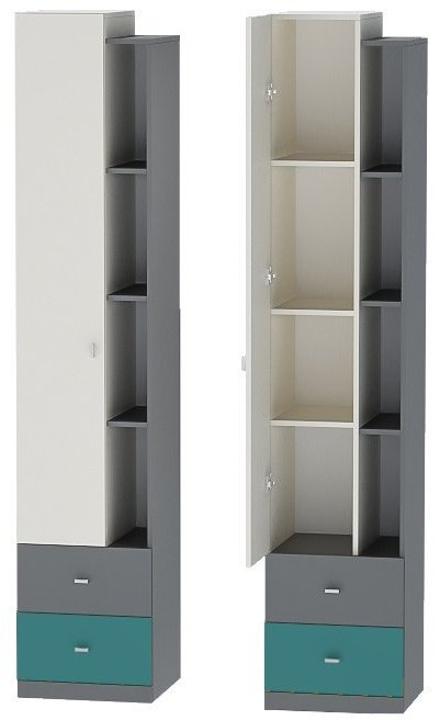 Модульная детская Клео набор 5 (Графит/Миндаль/Океан)