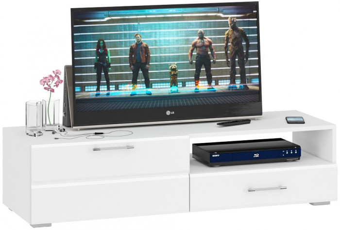 Спальня Стандарт 4-0900Я, белый/фасады ТВ тумбы МДФ белый глянец