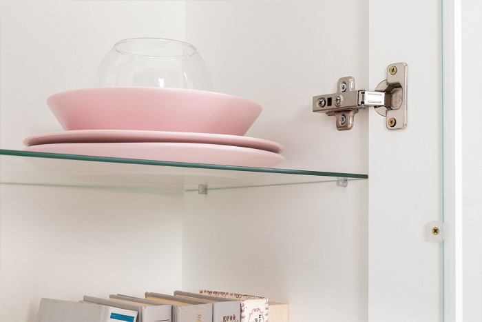 Валенсия Гостиная № 063, ЛДСП белый шагрень/МДФ белый шагрень