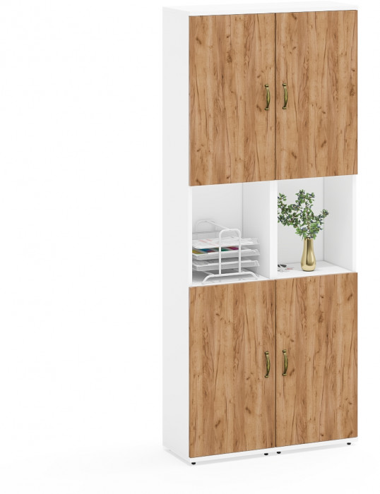 Лидер-8 Пенал 2 шт., белый шагрень/крафт золото