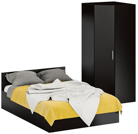 Кровать 1400 + угловой шкаф Стандарт, венге