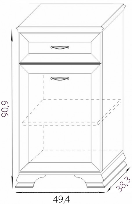 Тумба высокая 450 Сиена