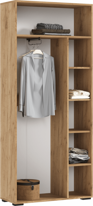 Роджинамиф Шкаф двухстворчатый (800) (Графит, Крафт золотой)