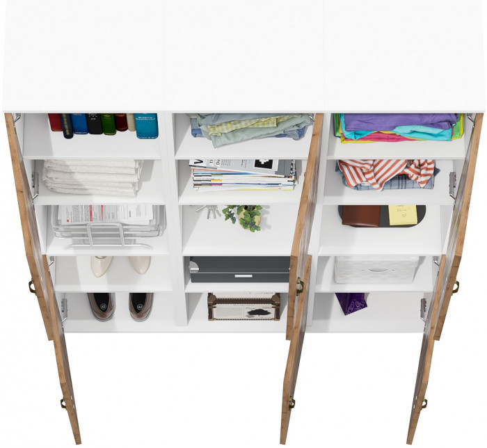 Лидер-8 Пенал 3 шт., белый шагрень/крафт золото