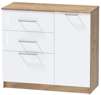 Комод №2 "Иннэс-7", Крафт золотой/Белый глянец