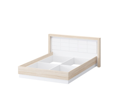 Астра Кровать 160 с настилом ЛДСП, Белый софтач/Сонома