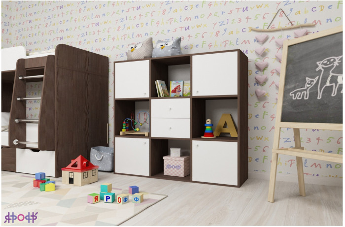 Стеллаж Джери (Дуб молочный/Лайм)