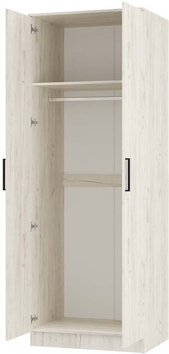 "Фиеста" шкаф 2-х створчатый (802х2216х610) дуб крафт белый