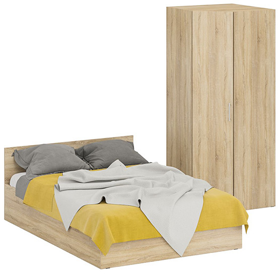 Кровать 1400 + угловой шкаф Стандарт, дуб сонома