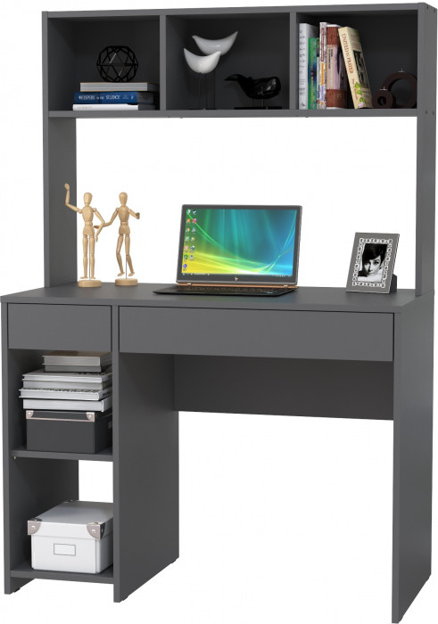 Стол компьютерный Комфорт 12.77F, цвет тёмно-серый, ШхГхВ 100х49,8х147 см., универсальная сборка