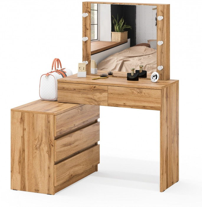 Стол косметический с подсветкой 110, дуб вотан