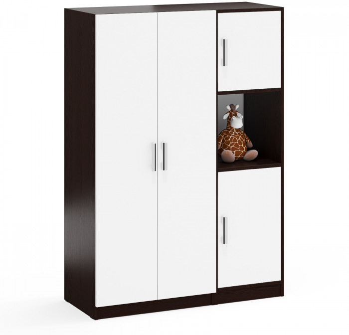 Шкаф С-МД-СК9Ш+Пенал С-МД-СК9П, венге/белый шагрень