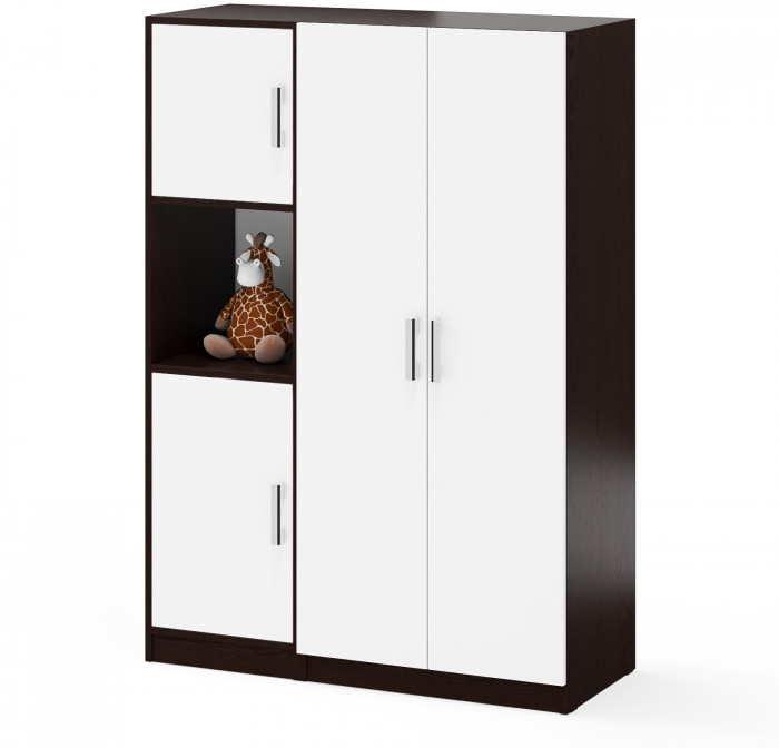 Шкаф С-МД-СК9Ш+Пенал С-МД-СК9П, венге/белый шагрень