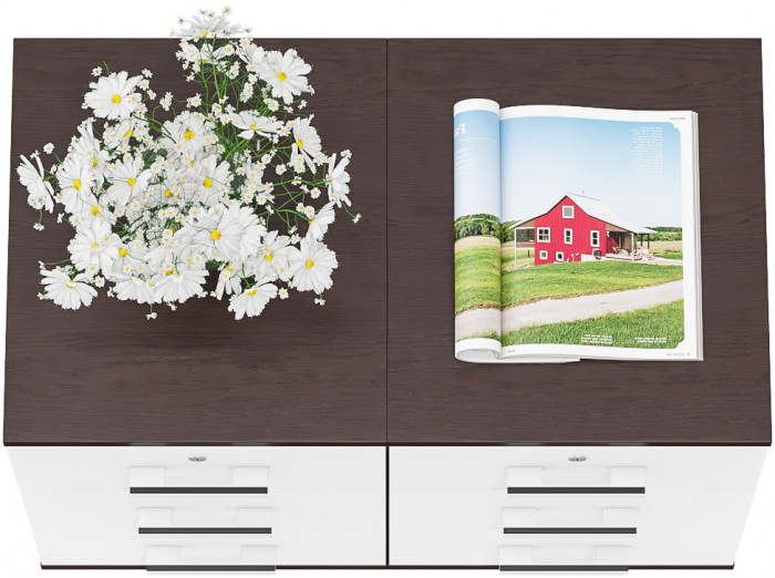 Две тумбы выкатных С-МД-3-02, венге/белый шагрень