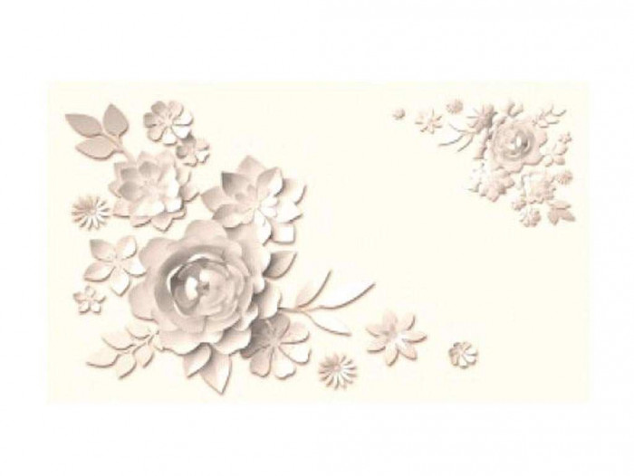 Симпл фотопечать стол обеденный раскладной / кофейные цветы/дуб молочный/металлик