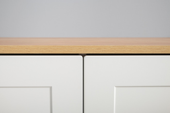 Остин 11.53 Кровать + ортопед + 13.224 Шкаф + 16.240 Комод, белый шагрень/дуб крафт золотой