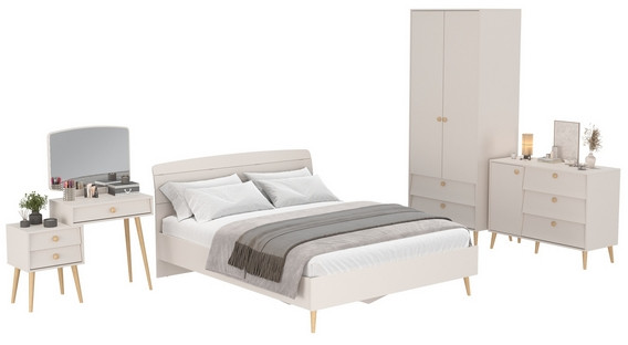 Афина Спальня 05-1600, цвет кашемир серый, сп.м. 1600х2000 мм., б/м, основание есть - фанера