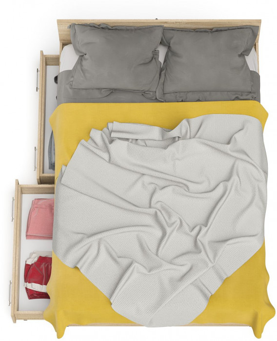 Мори Кровать с ящиками 1400, дуб сонома