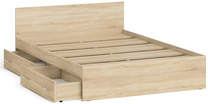 Мори Кровать с ящиками 1400, дуб сонома