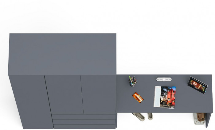 Мори письменный стол МСП1200.1 + Шкаф МШ1200.1, графит