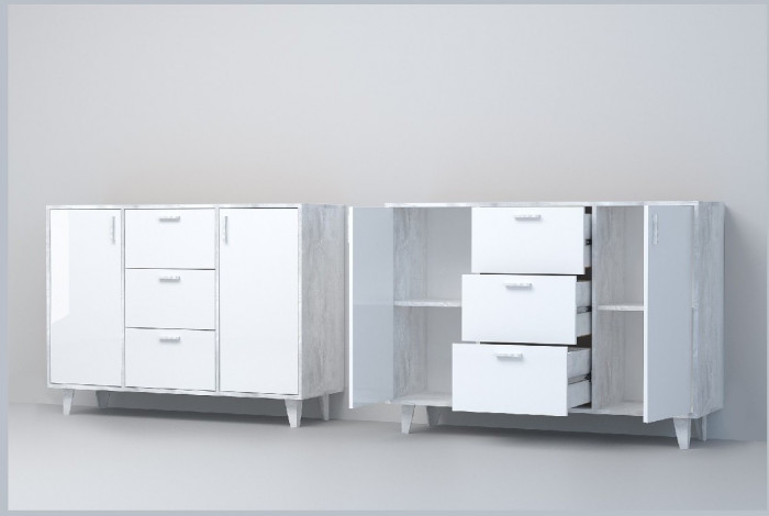 Эго Комод К-2 НГ (Камень Темный/Дуб Крафт Золотой)