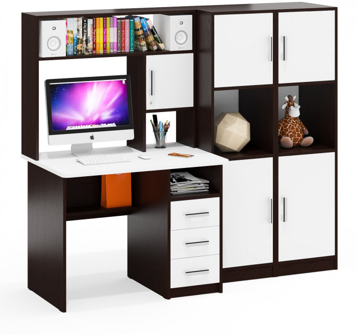 С-МД-СК9 Компоновка № 02, венге/белый шагрень