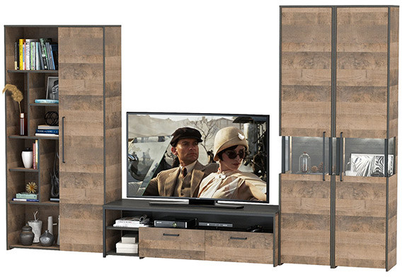 Трувор Гостиная 034, дуб гранж песочный/интра