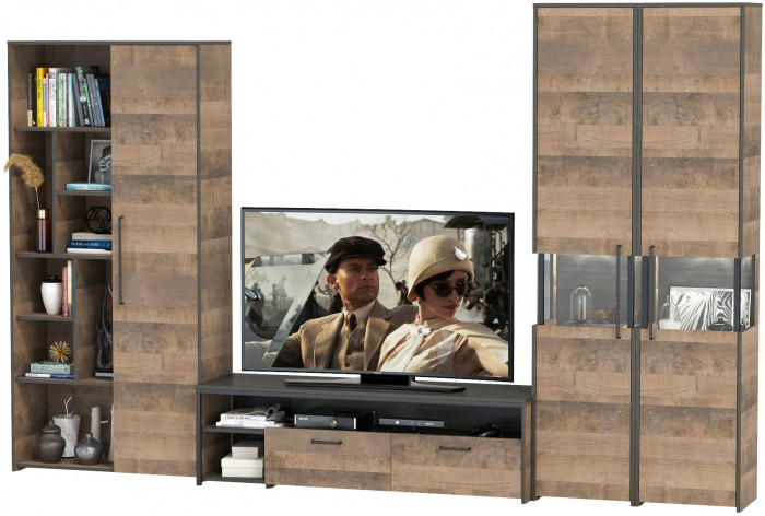 Трувор Гостиная 034, дуб гранж песочный/интра