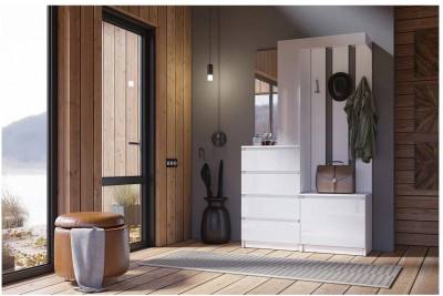 Челси Прихожая (Белый глянец, Белый)