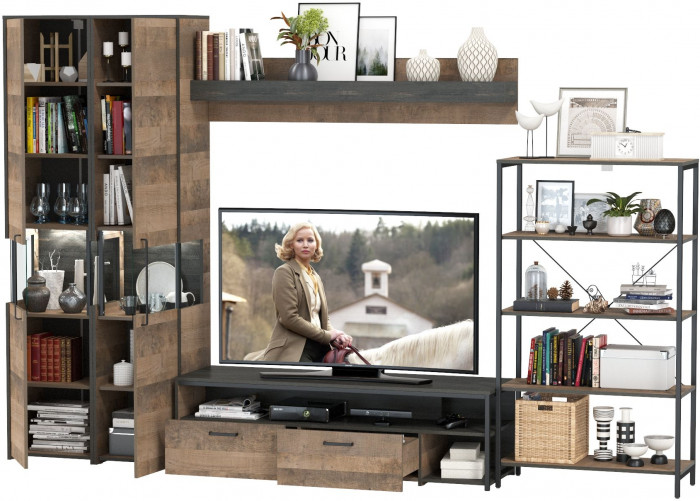 Трувор Гостиная 027, дуб гранж песочный/интра