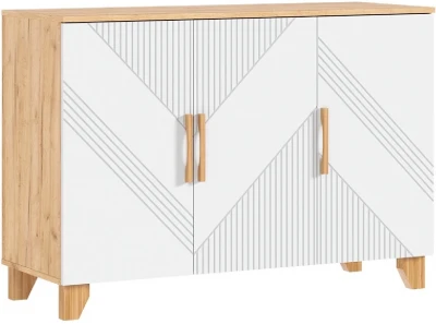 Ирис Комод 1200 браш вайт/дуб крафт