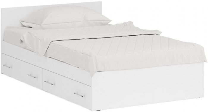 Спальня Стандарт 4-1200Я, белый/фасады ТВ тумбы МДФ белый глянец