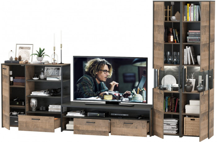 Трувор Гостиная 036, дуб гранж песочный/интра