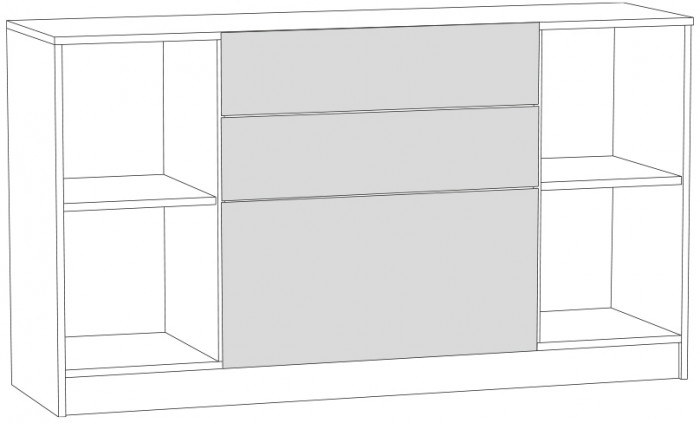 Ливерпуль Комод, ясень ваниль/белый