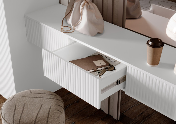 Тумба косметическая со шкафом 2х-ств Марвэл, Белый/Браш вайт