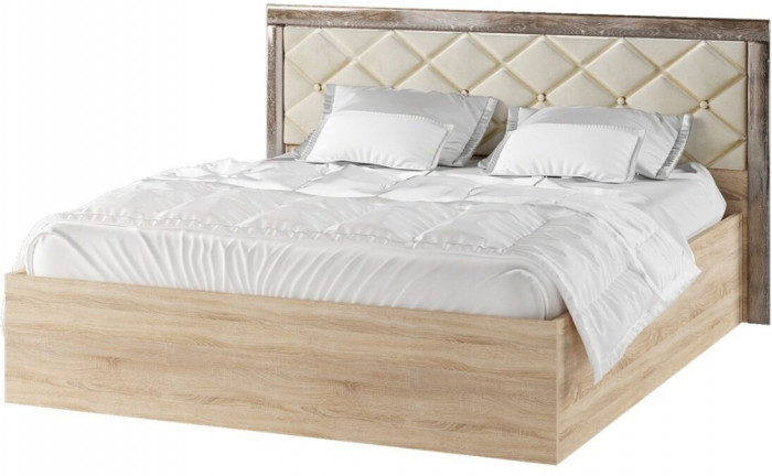 Мадлен Кровать 140+настил ДСП, сонома/дуб шале мореный