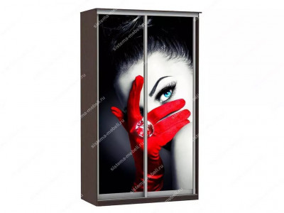 Шкаф купе Модерн 1190х600 2-х дверный фотопечать №1 венге