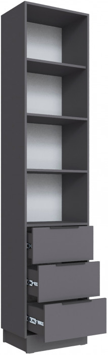 Шкаф Мадрид торцевой (0,35) с 3 ящ., Графит серый