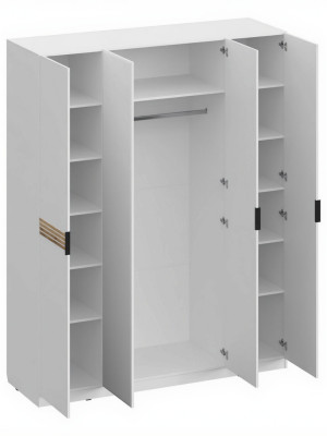 Модульная спальня Нао, набор №4, Дуб вотан/Белый (Профиль МДФ Дуб вотан)