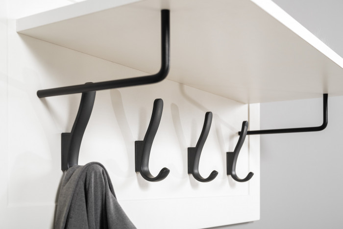 Остин 13.257 Тумба + 15.12 Вешалка, белый шагрень/дуб крафт золотой