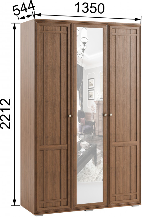 Ричард Шкаф 3-х створчатый РШ-25, Орех донской