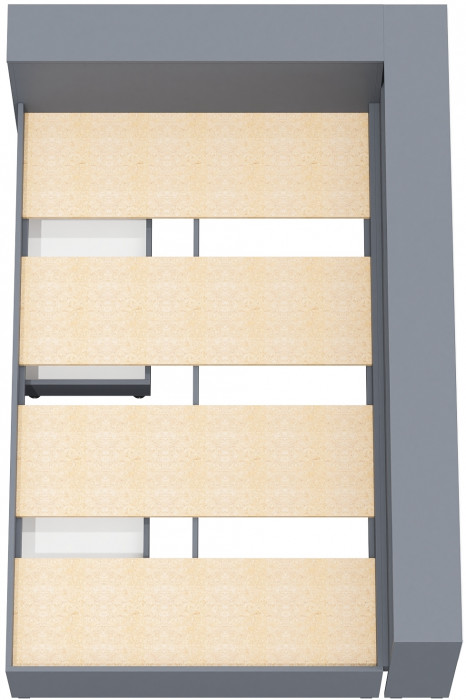 Ксения Кровать с ящиками 1200 + прикроватный блок, графит/белый