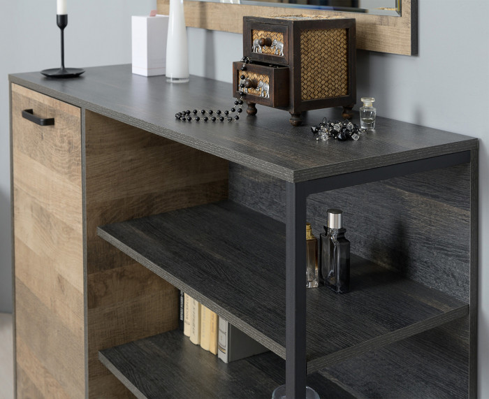 Трувор Прихожая 166, цвет дуб гранж песочный/интра, ШхГхВ 159х37х195 см., универсальная сборка