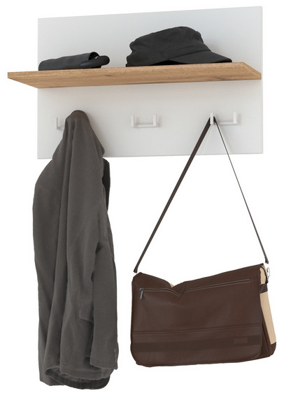 Октава 15.14.01 Вешалка, белый шагрень/дуб крафт золотой