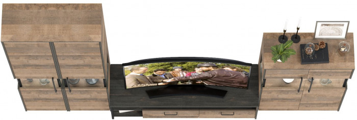 Трувор Гостиная 040, дуб гранж песочный/интра