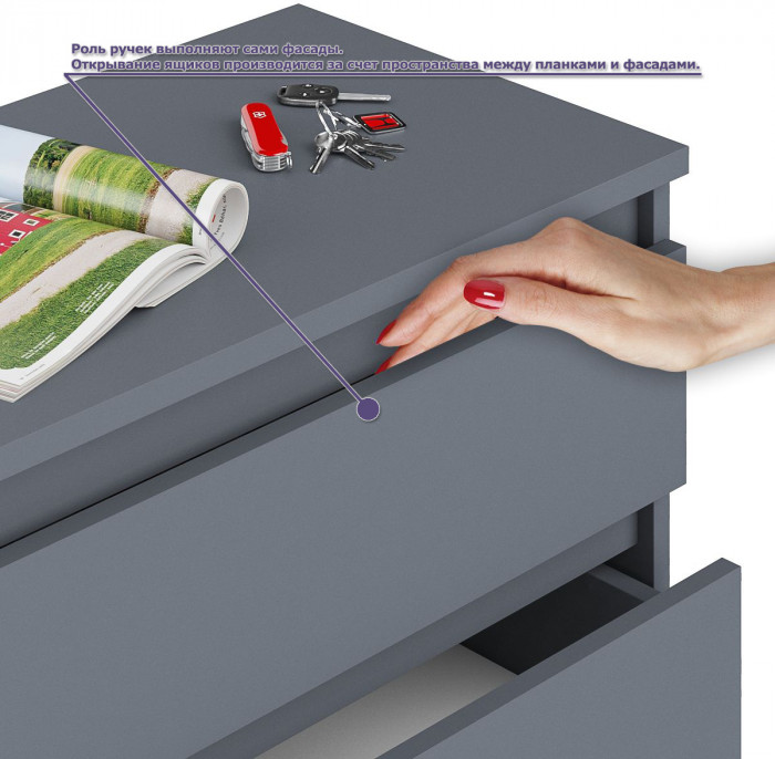 Мори компьютерный стол МС-1 левый + Комод МК1200.6, графит